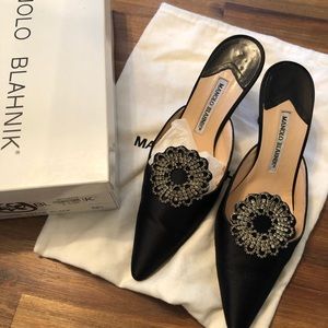 Manolo Blahnik Jeweled Mules